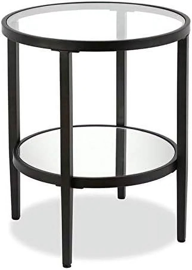 Round Modern Metal Side Table in Black T378177