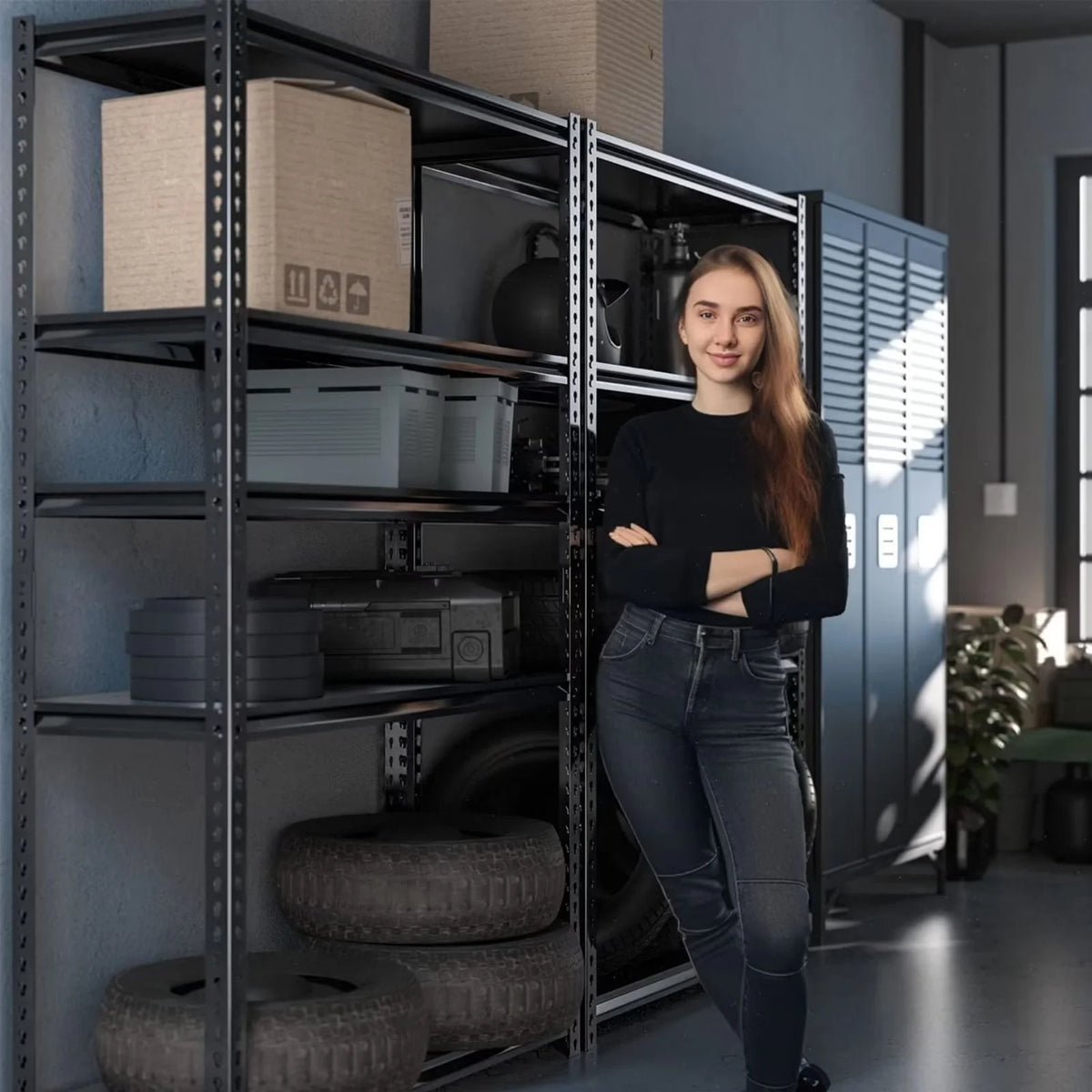 Heavy Duty 5-Tier Metal Garage Storage Shelving Rack, 35.8" W x 16.2" D x 72" H V71584