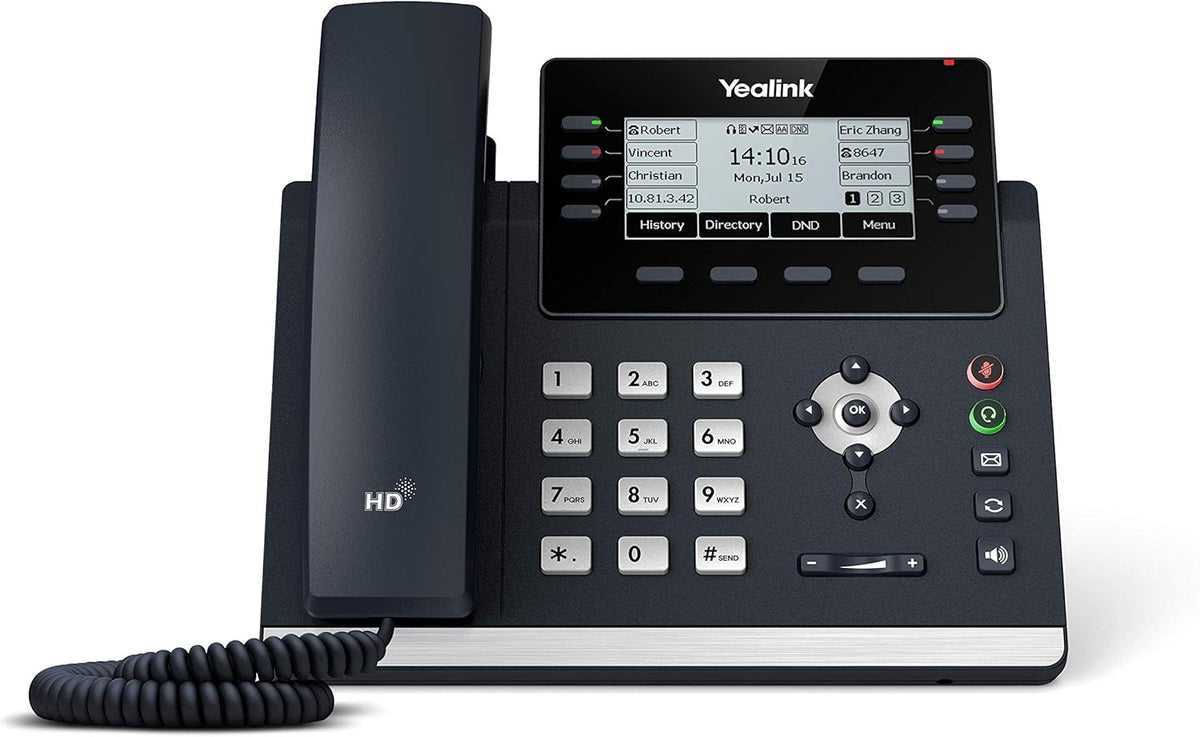 IP Phone, 12 VoIP Accounts, 3.7-Inch Graphical Display, Dual-Port Gigabit Ethernet, PoE I89390