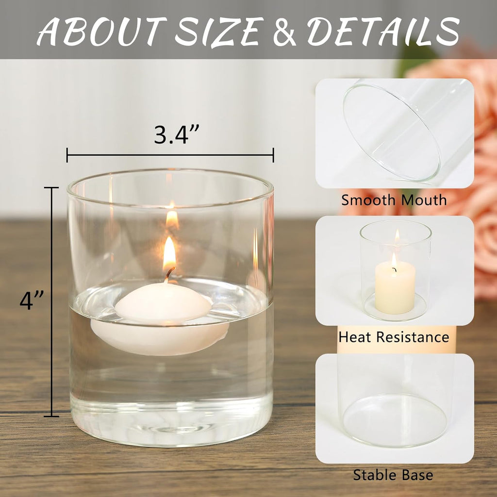 Glass Cylinder Vase Set of 6 Clear Glass Flower Vases Bulk L3877