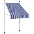 Manual Retractable Awning 39.4" Blue and White Stripes C9941