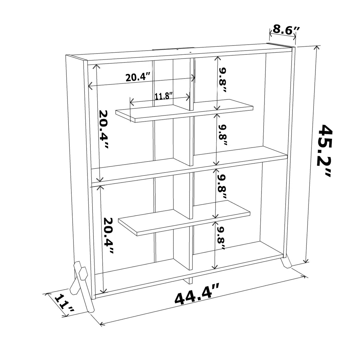 4 Tier Wood Bookshelf R112
