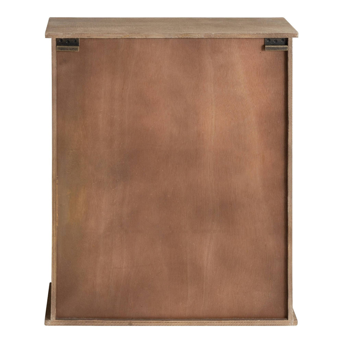 Rustic Brown Wooden Wall Cabinet with Sliding Glass Door W538