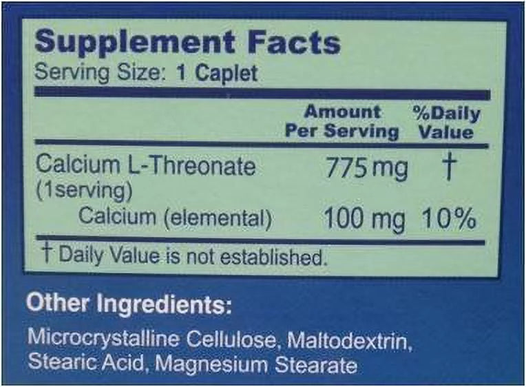 3 Bottles Calcium Threonate 90 Caplets A105