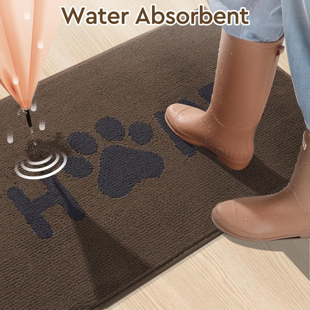 Brown 20"x32" Non Slip Absorbent Door Mat W4632