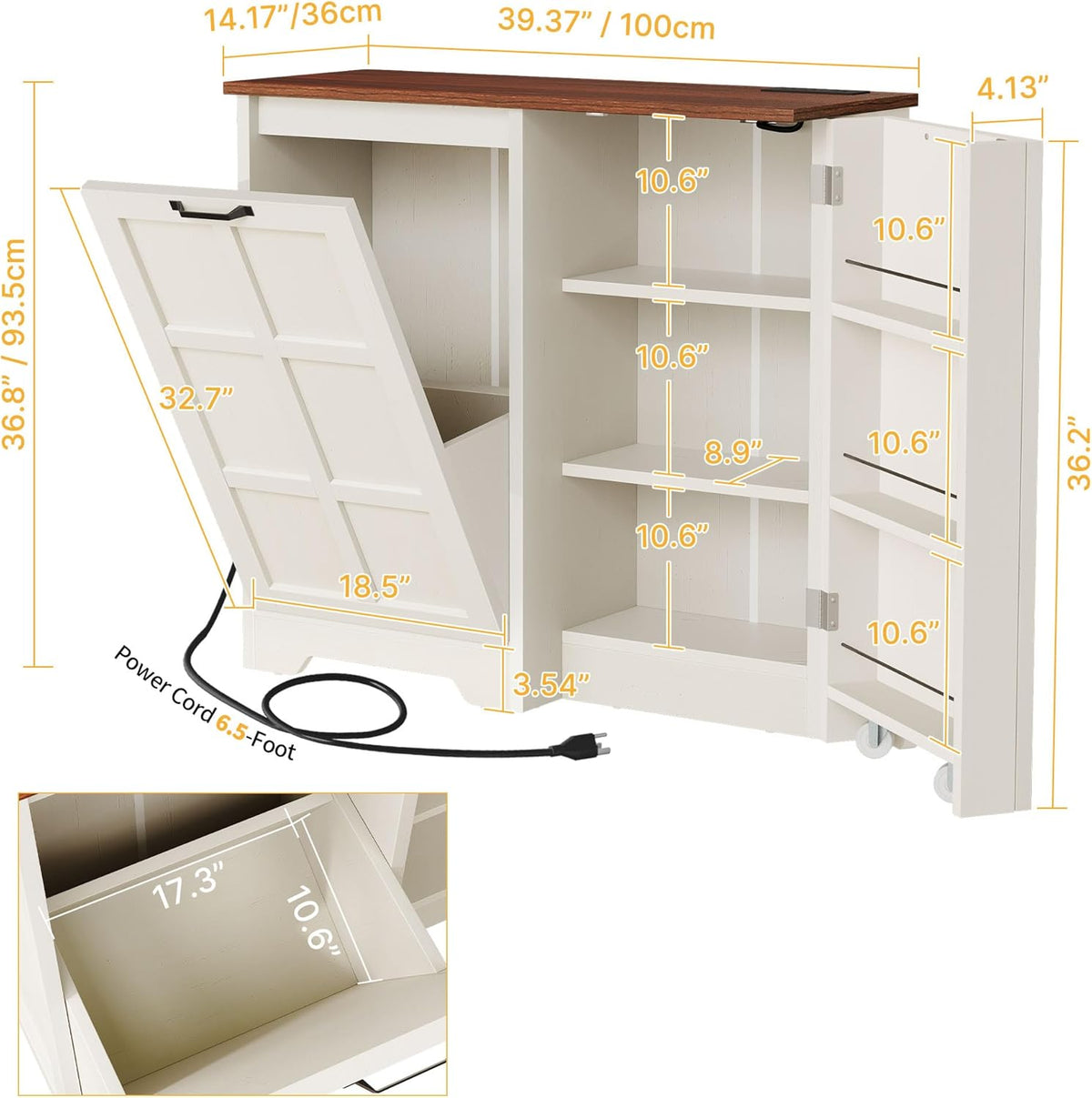 White Oak Tilt Out Trash Cabinet 13 Gallon P74922