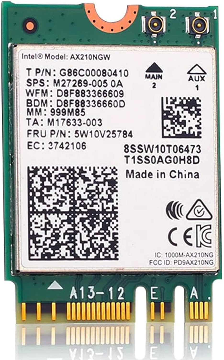 WiFi 6E Card AX210 Bluetooth 5.2 Tri-Band 5400Mbps Wireless Module for Laptop L6392