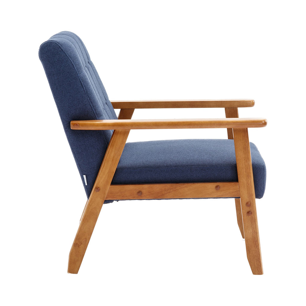 Accent Chairs Set of 2 with Side Table, Wood and Fabric Armchairs P128364