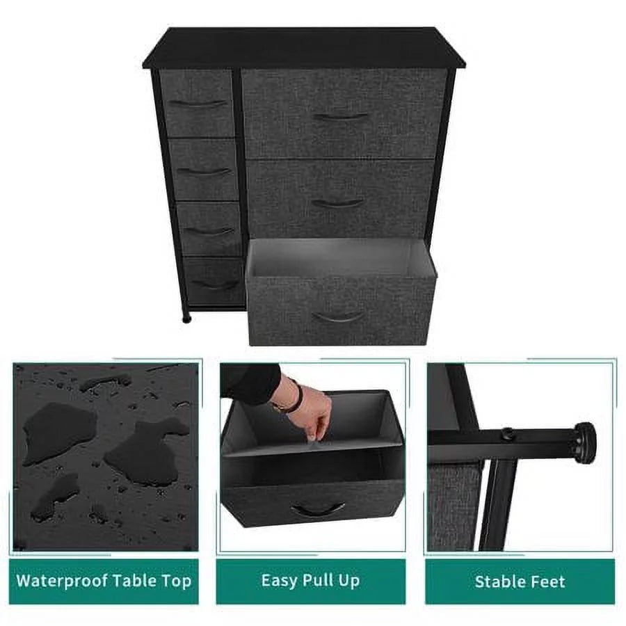Black Grey 7 Drawer Dresser G770772