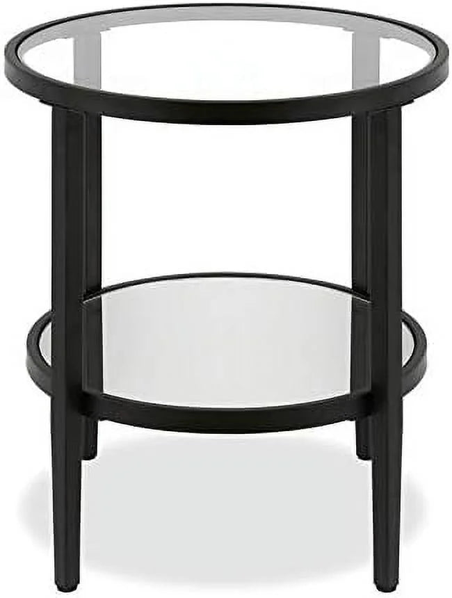 Round Modern Metal Side Table in Black T378177