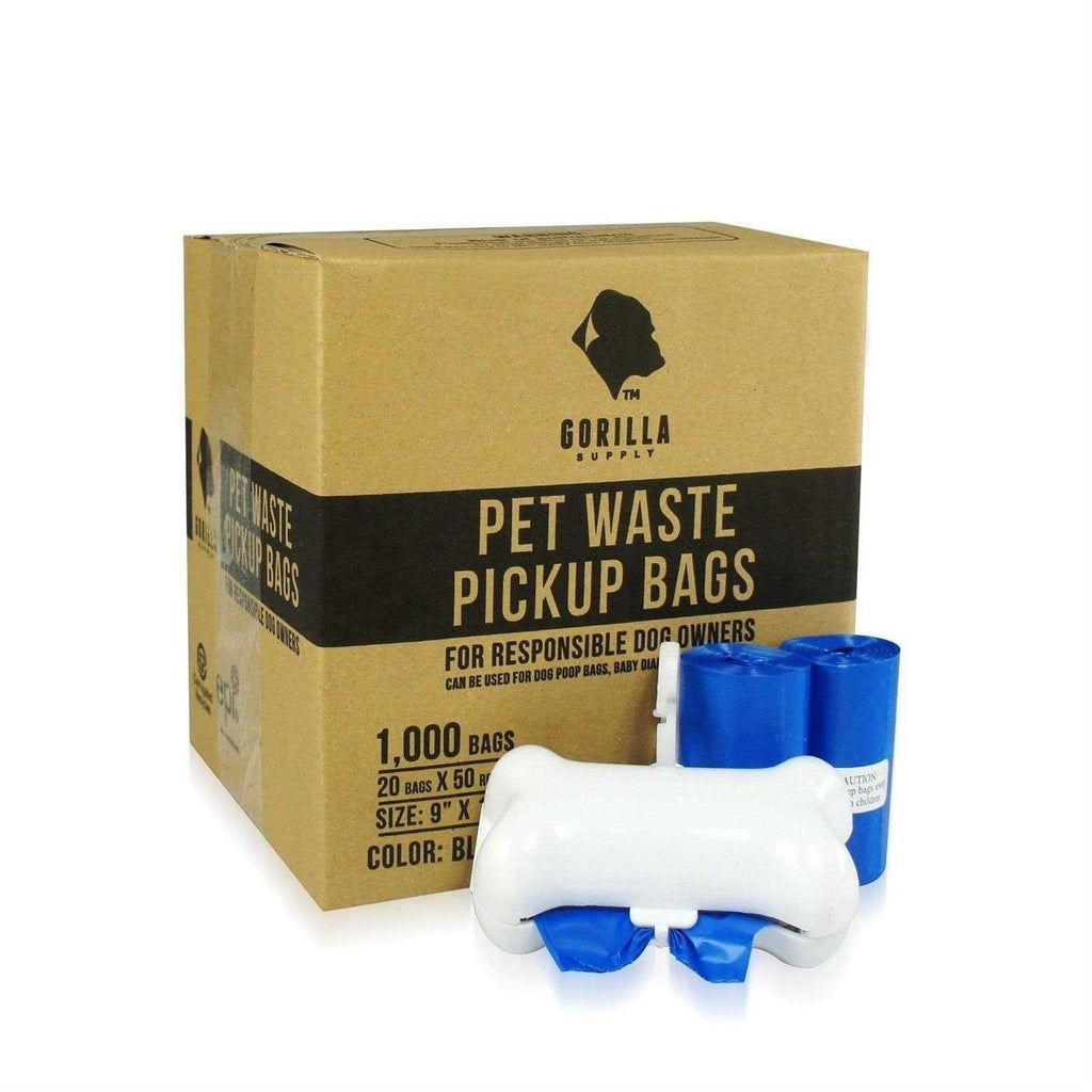 Dog Poop Waste Bags with Dispenser and Leash Tie J7966
