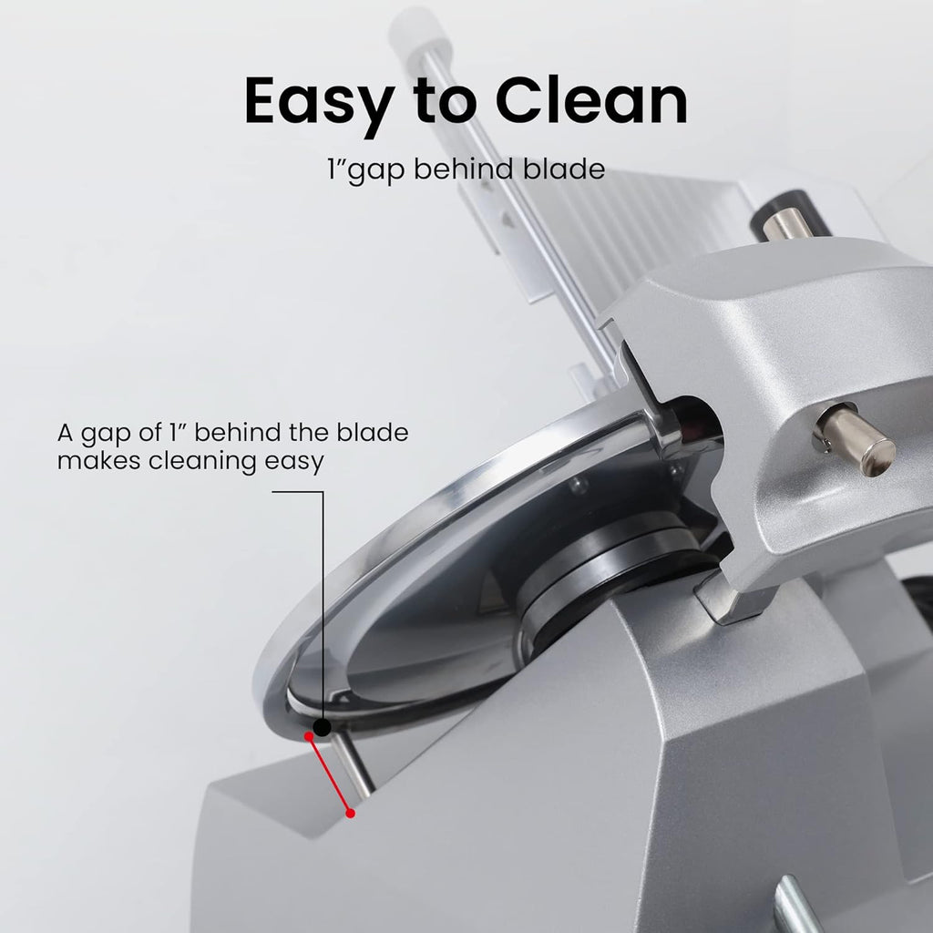 Electric Meat Slicer with 8 Carbon Steel Blade, 0.5mm to 15mm Adjustable Slicing Thickness E10354