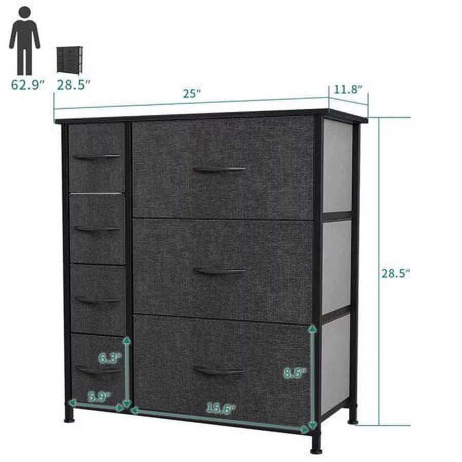 Black Grey 7 Drawer Dresser G770772