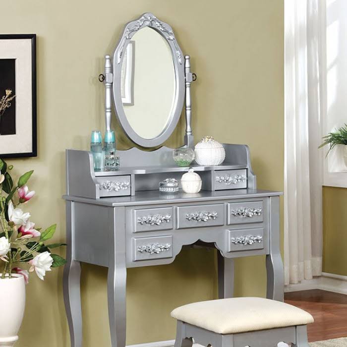 Silver Vanity with Stool A4508