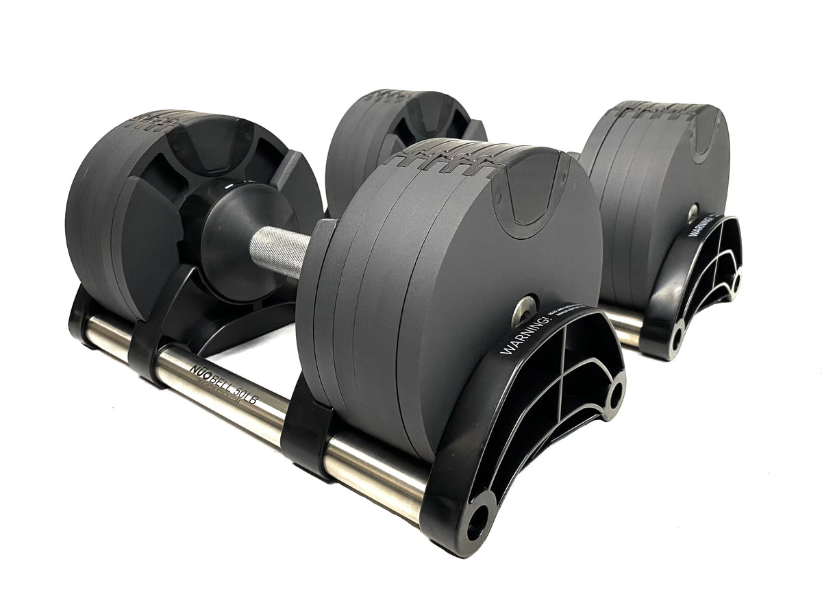 Adjustable Dumbbell 5 - 50 LB (Pair) Black with Tray Y6543