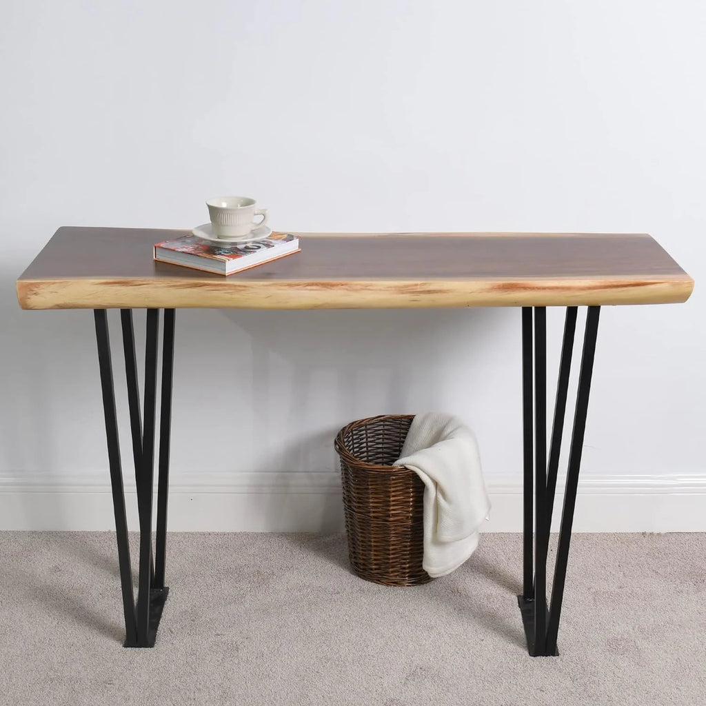 Solid Wood Console Table with Metal Legs U9407