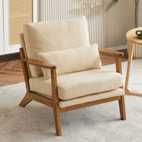 Brown Accent Chair with Lumbar Pillow K26911