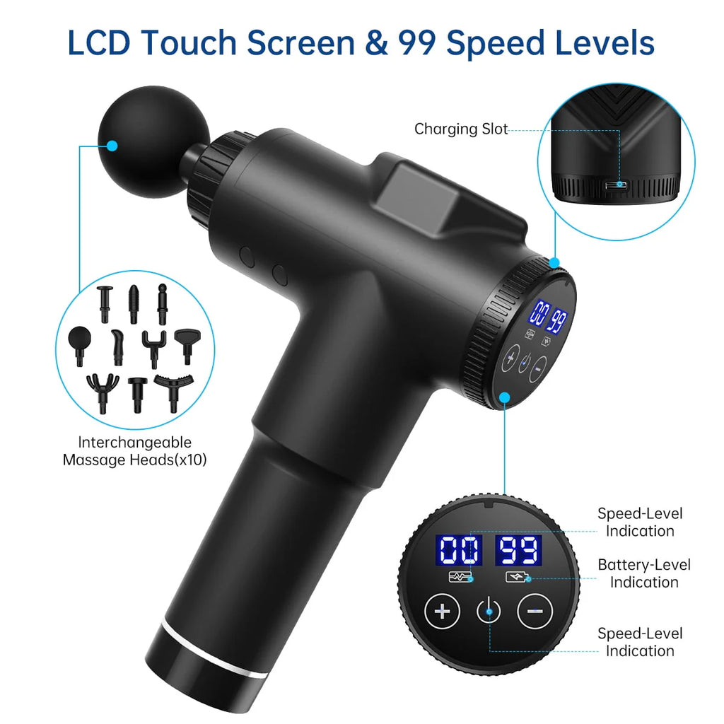 Handheld Deep Tissue Percussion Massage Gun 99 Speed Adjustable T126698