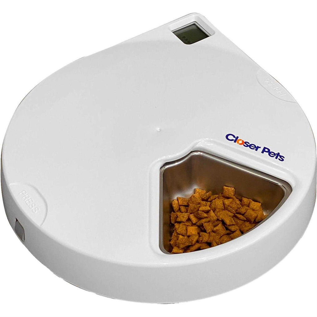 Five-meal Automatic Pet Feeder with Stainless Steel Bowl Inserts and Ice Packs N873
