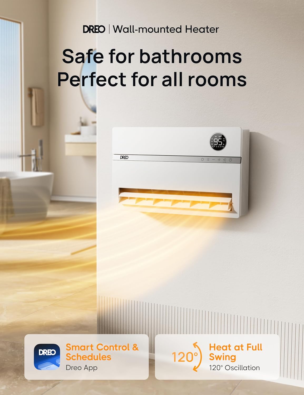 1500W Portable Electric Space Heater with Thermostat N7394