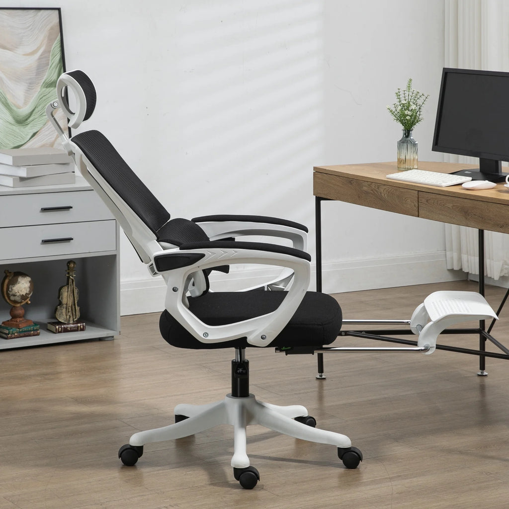 Black Home Office Chair with Adjustable Headrest and Lumbar Support G622