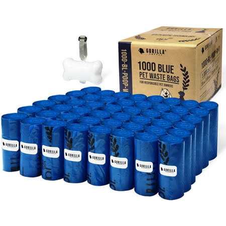Dog Poop Waste Bags with Dispenser and Leash Tie J7966