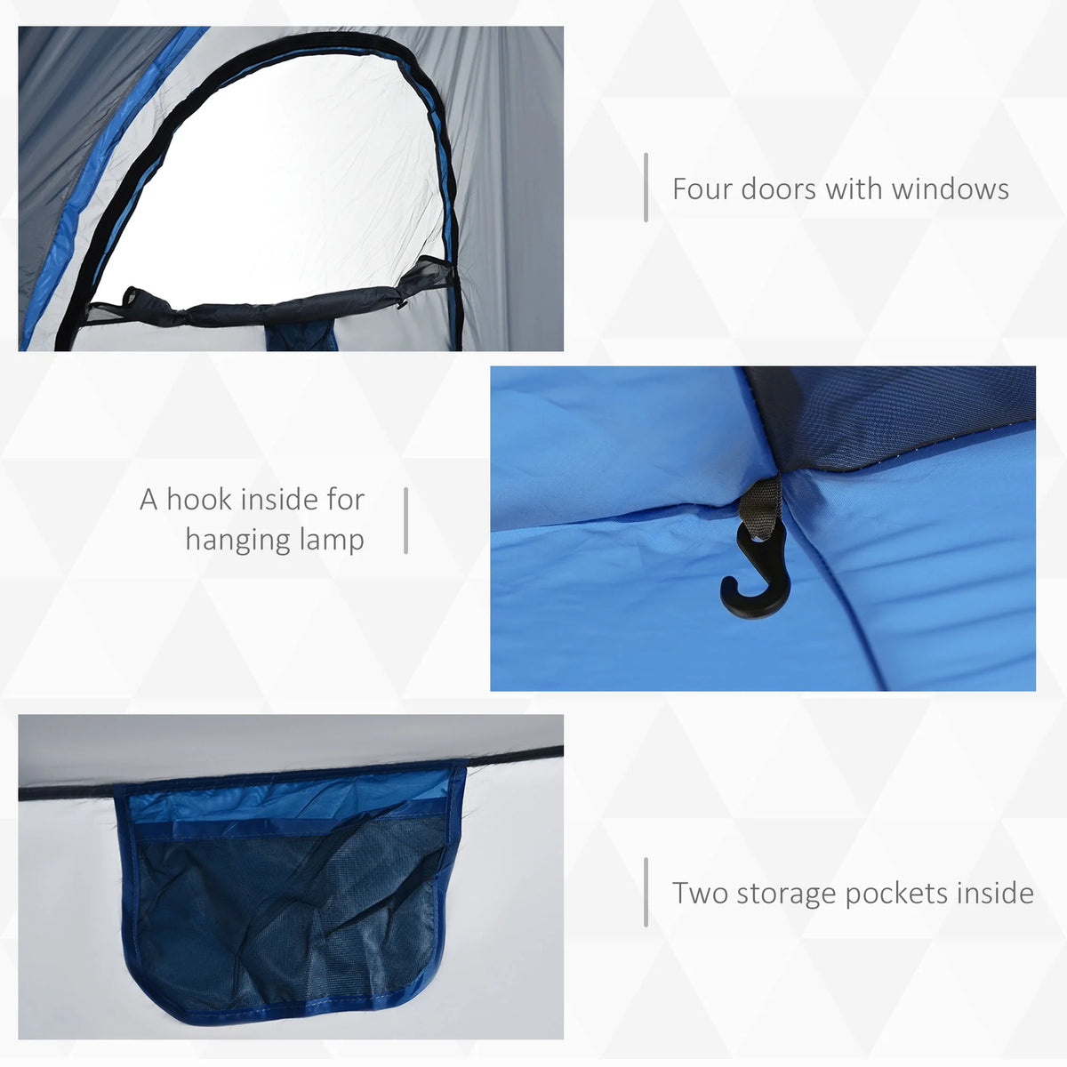 4 Person Pop Up Tent with Windows and Doors L879721