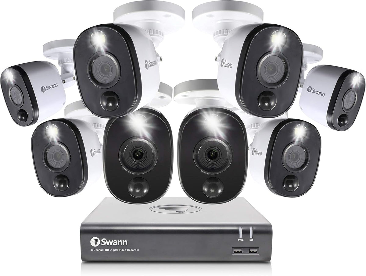 8 Channel 8 Bullet Camera 1080p HD DVR Wired CCTV System F70592