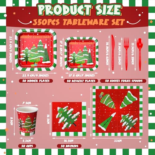350 Pcs Disposable Paper Plates and Napkins Set Z540