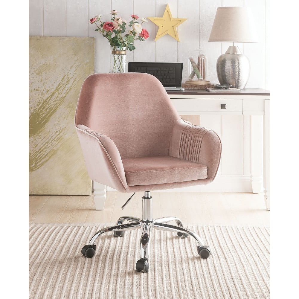 Pink Peach Velvet Office Chair M948