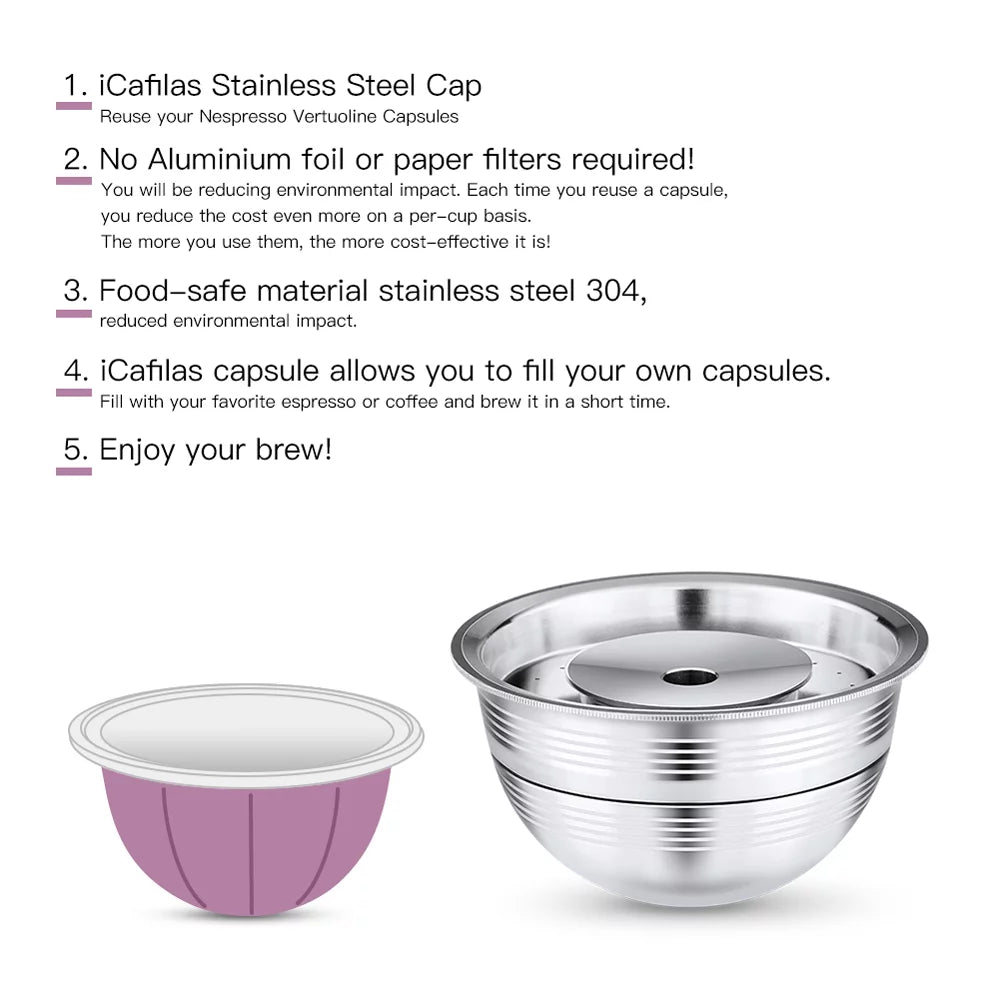 Stainless Steel Reusable Coffee Capsules Filter Set F15769