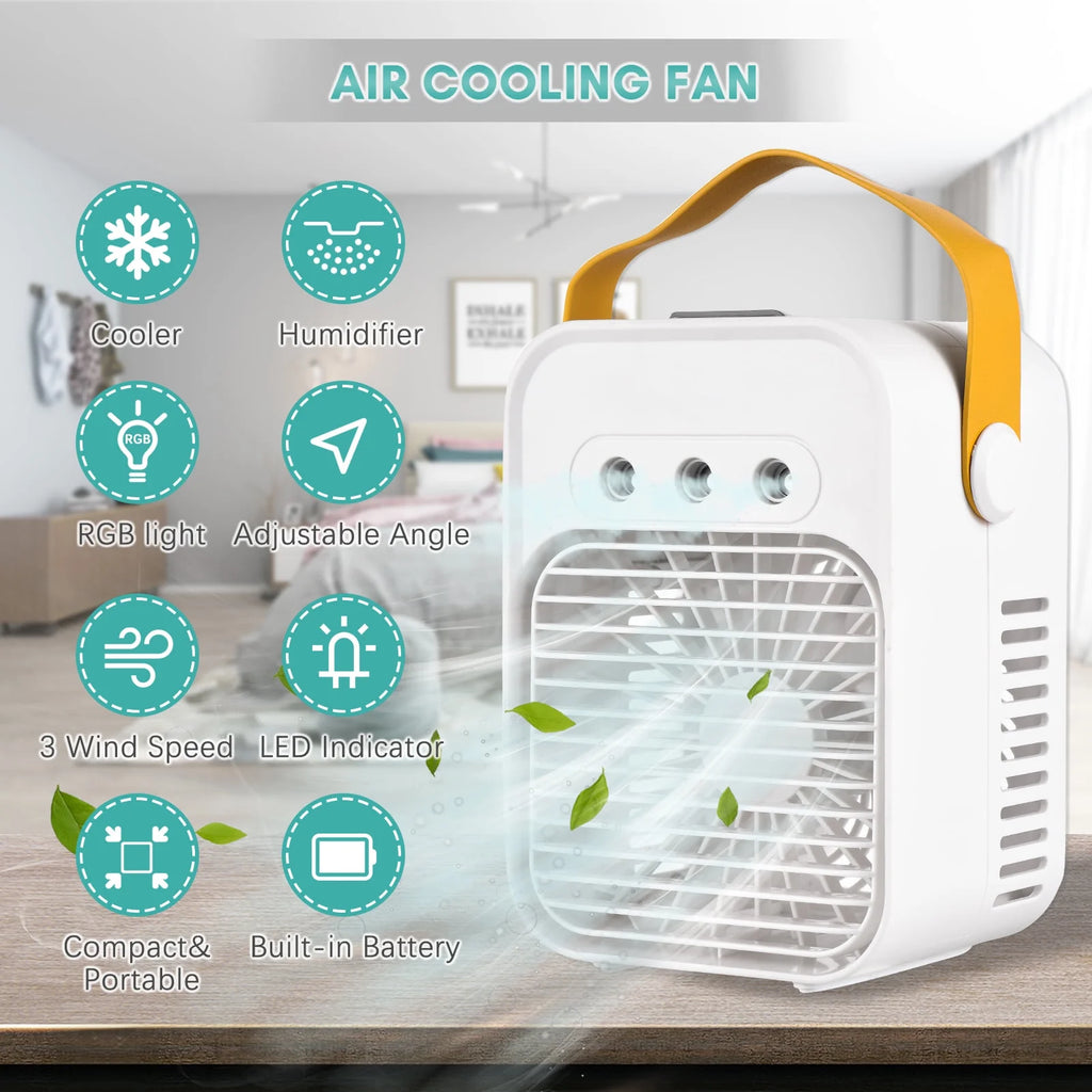 Portable Air Cooling Fan with LED Light 3 Wind Speeds J5657