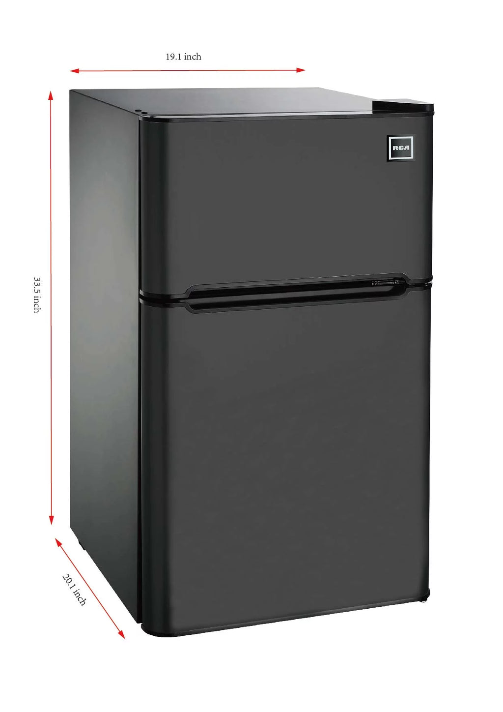 3.2 Cu Ft Two Door Mini Fridge with Freezer, Black E721249
