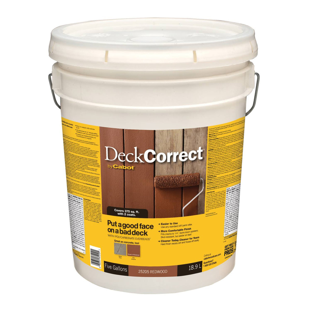 Solid Redwood Water-Based Latex Deck Stain 5 Gal O244359