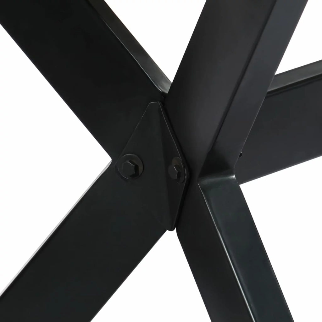 Modern Dining Table Mango Wood Tabletop Steel Frame 55.1 Inches Z73039