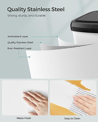 Stainless Steel Kitchen Trash Can with Step-on Pedal K2147