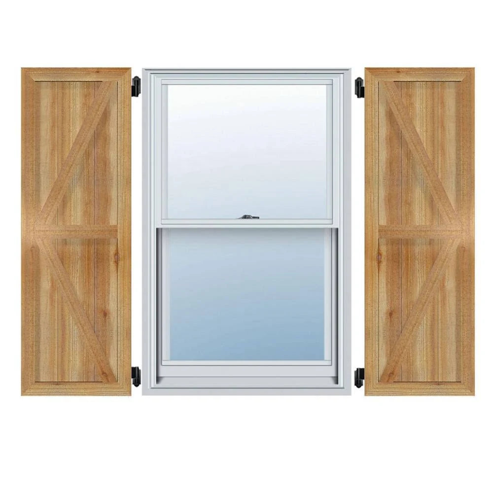 Framed Board-n-Batten Shutters with Z-Bar, Rough Sawn Western Red Cedar F3134