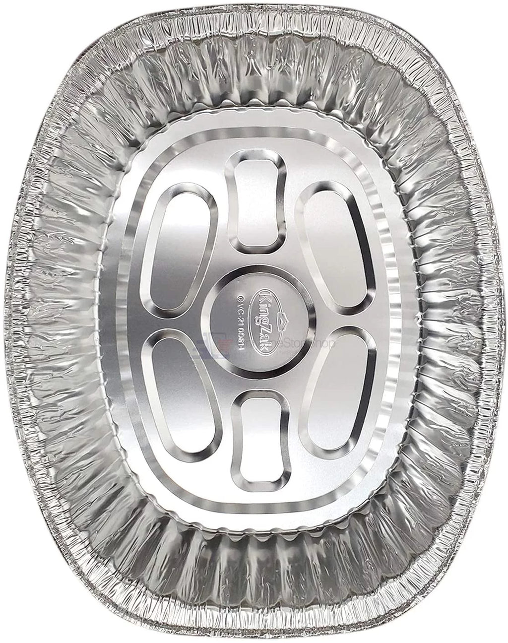 Extra Large Disposable Aluminum Foil Oval Roasting Pan, 25 Pans U8269