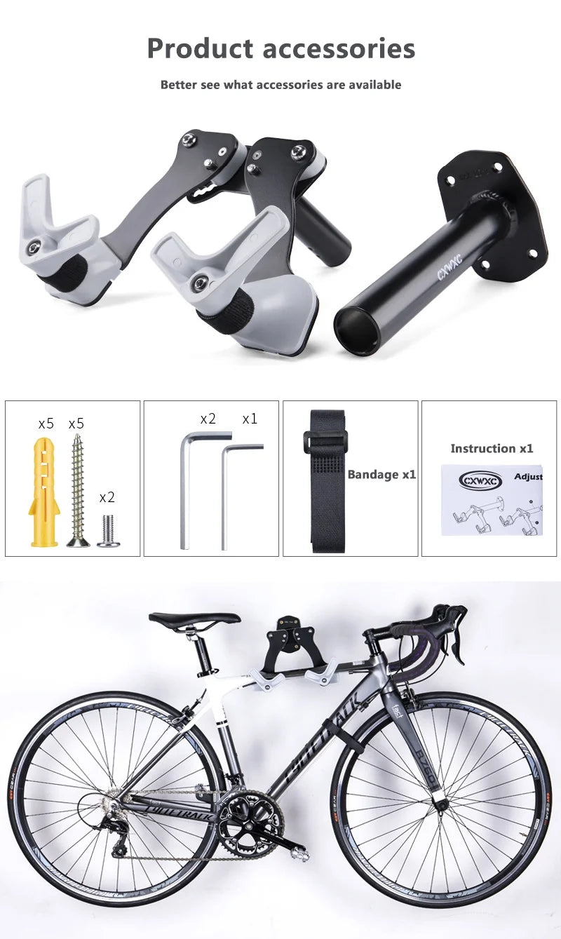 Bike Wall-Mounted Vertical Garage Storage Horizontal Adjustable Hook E743368