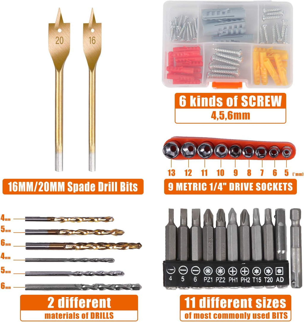 60pcs Cordless Drill Tool Set with Toolbox P36466