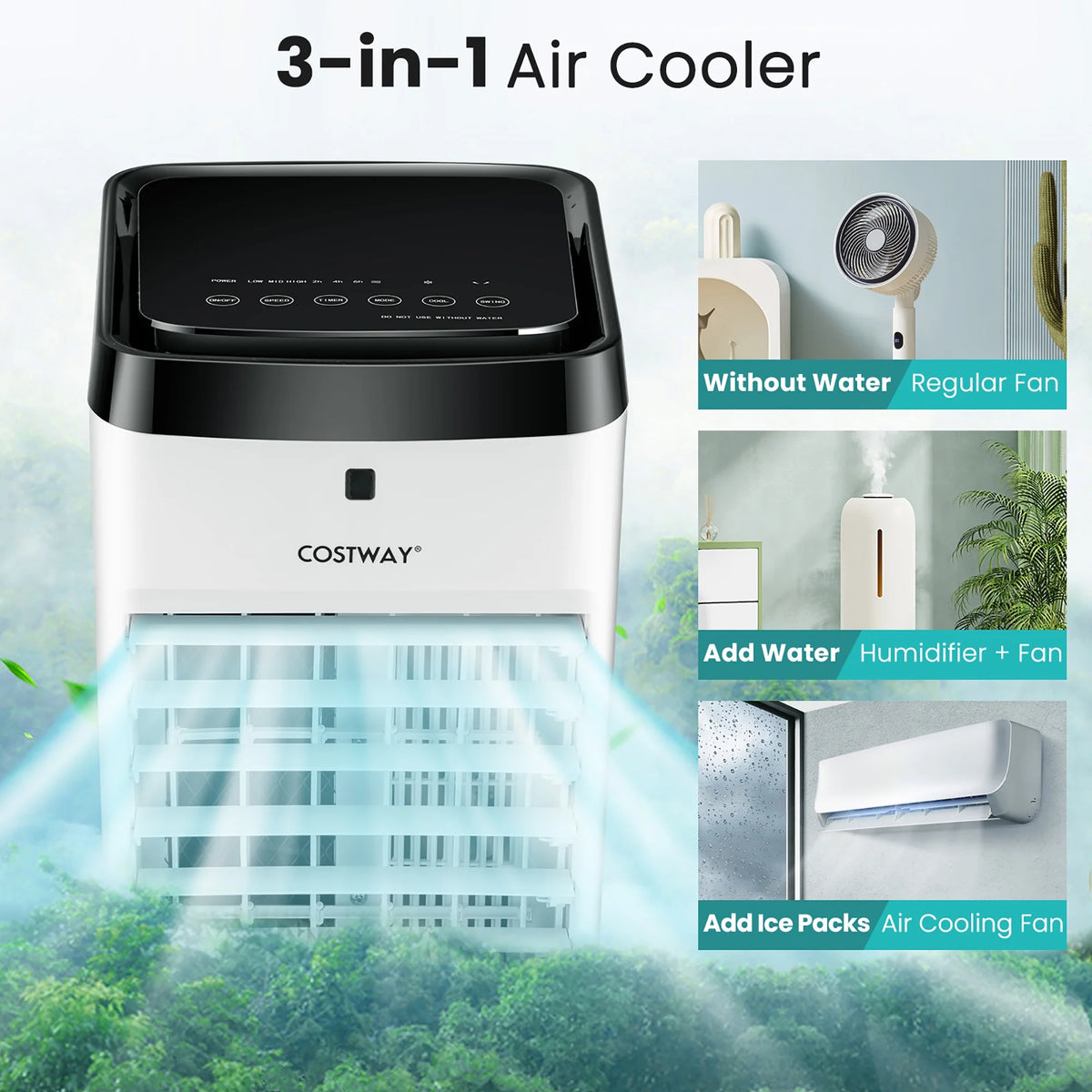 4-in-1 Evaporative Air Cooler with Fan Humidifier K317749