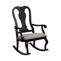 Black with Natural Linen Rocking Chair Z124