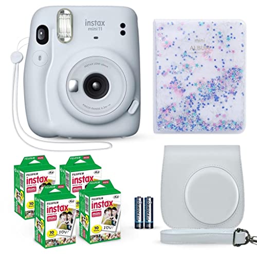 Ice White Instant Camera with Film and Accessories Bundle A63013