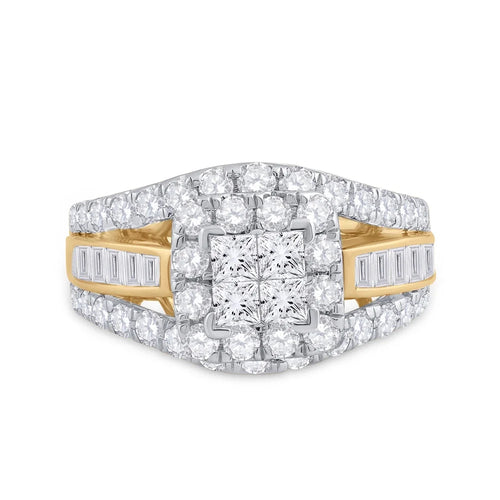 14kt Yellow Gold Princess Diamond Cluster Ring Size 6 U42946