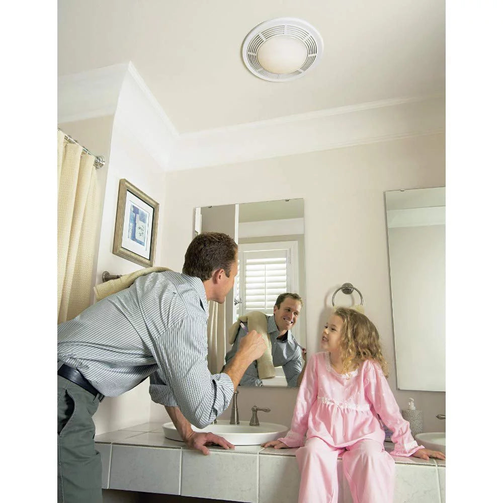 White Round Fan and Light Combo, 100 CFM C664