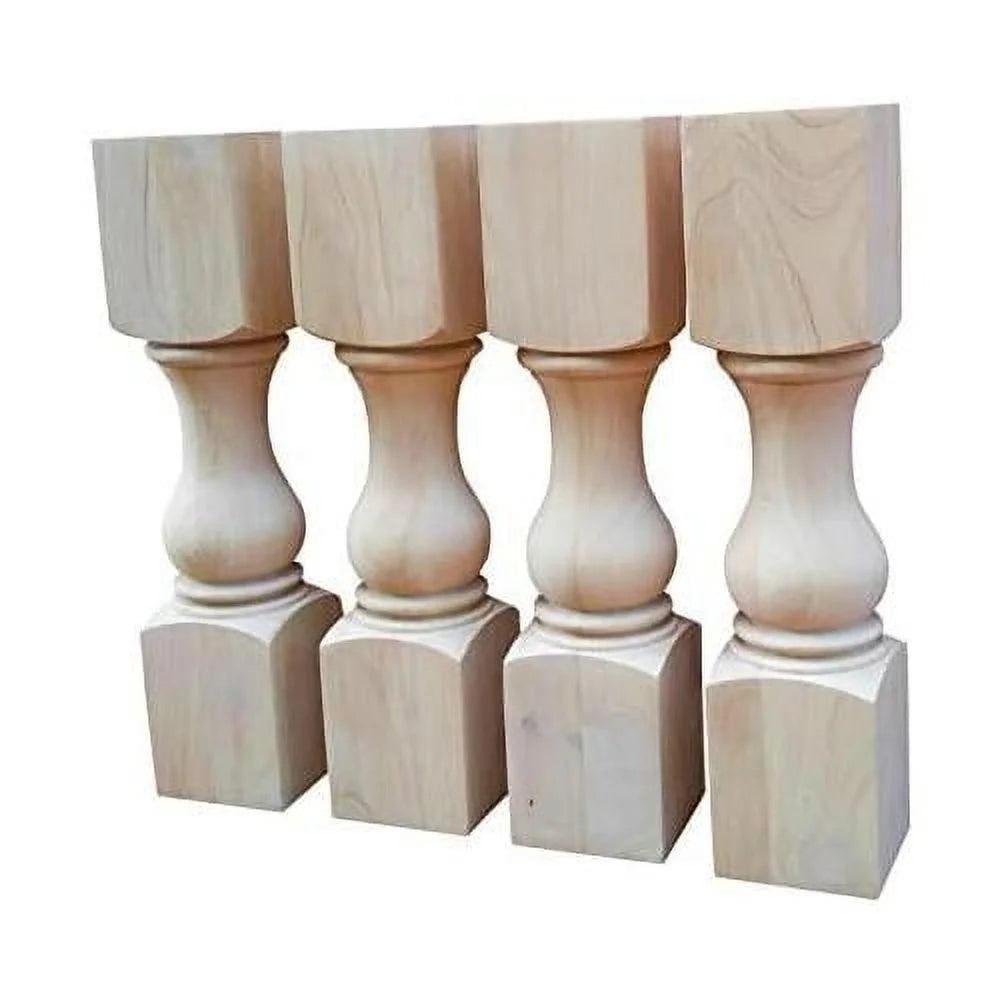 Set of 4 Unfinished Wood Bench Legs A424