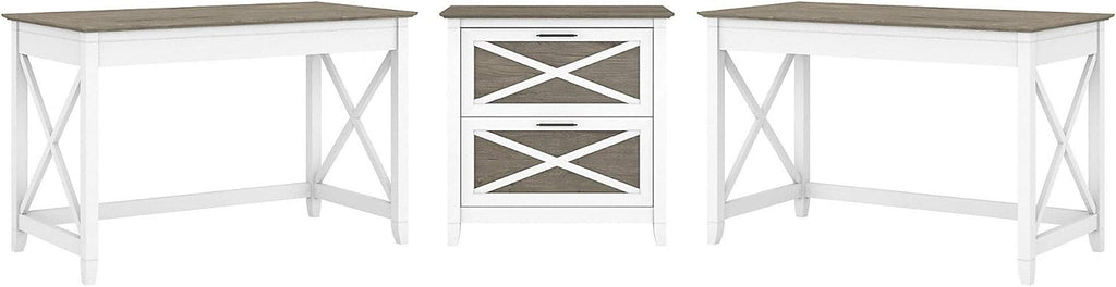 2 Person Desk Set with Lateral File Cabinet C81014