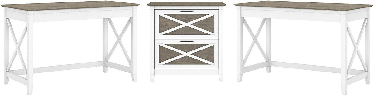 2 Person Desk Set with Lateral File Cabinet C81014