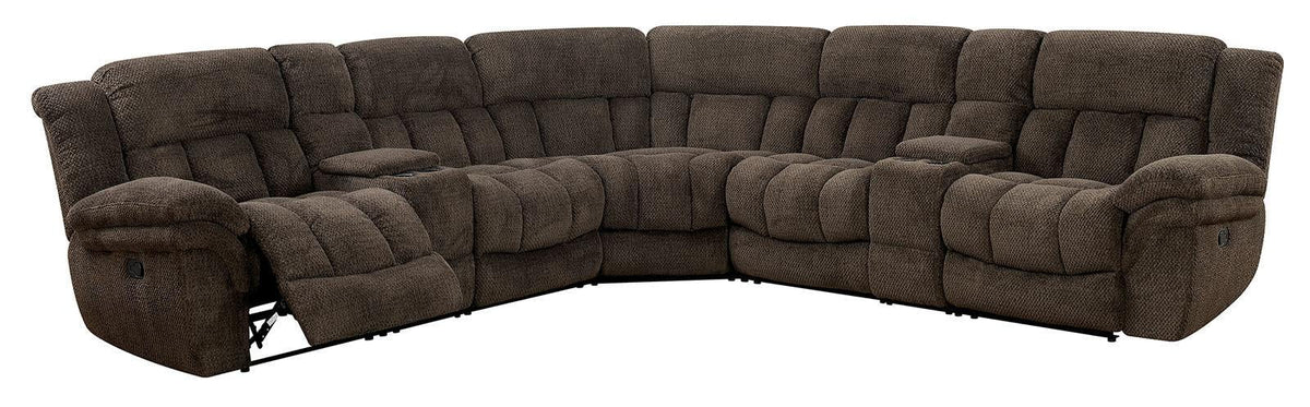 Brown Flannelette Recliner Sectional E660302
