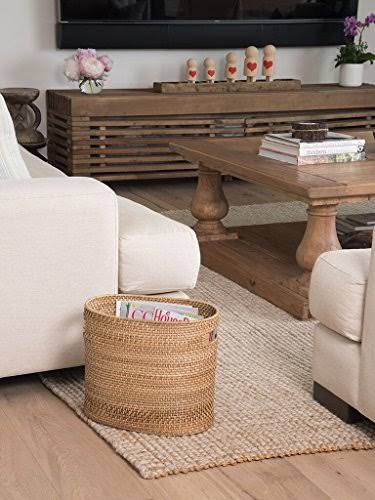 Round Sisal Storage Basket with Handles J12693